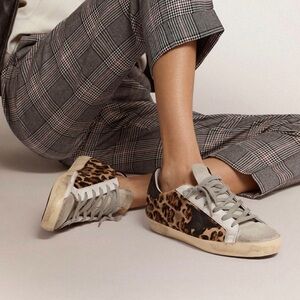 GOLDEN GOOSE Suede Toe Leopard Superstar Size 39 (US Women’s 8.5) New in Box